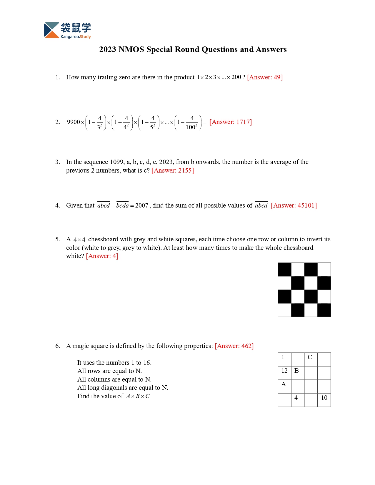 NMOS Special Round Answers! Let's See How Many You Got Right!